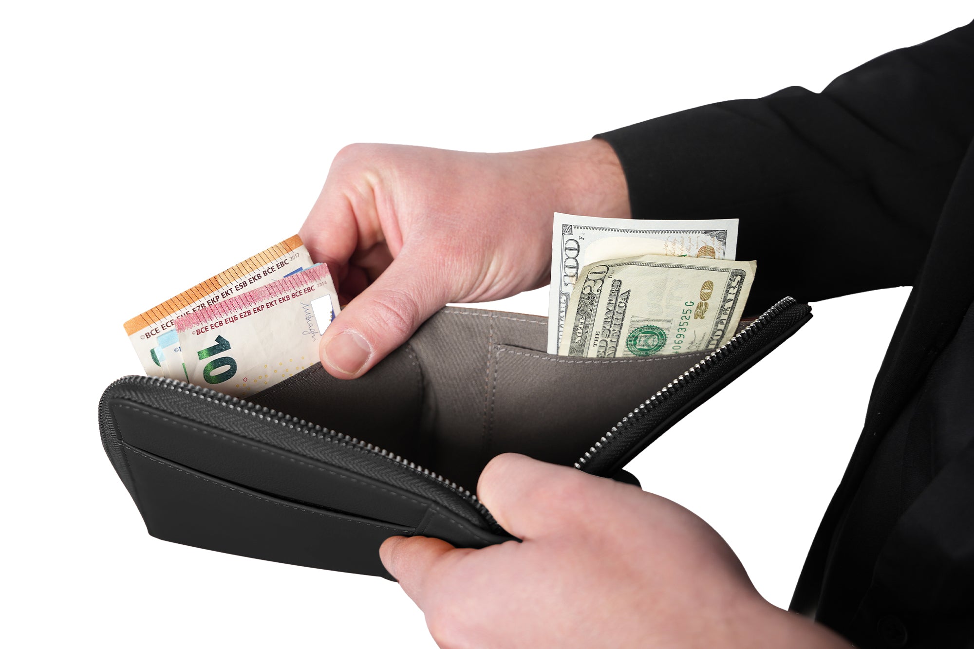 Family Leather Passport Wallet (Black)