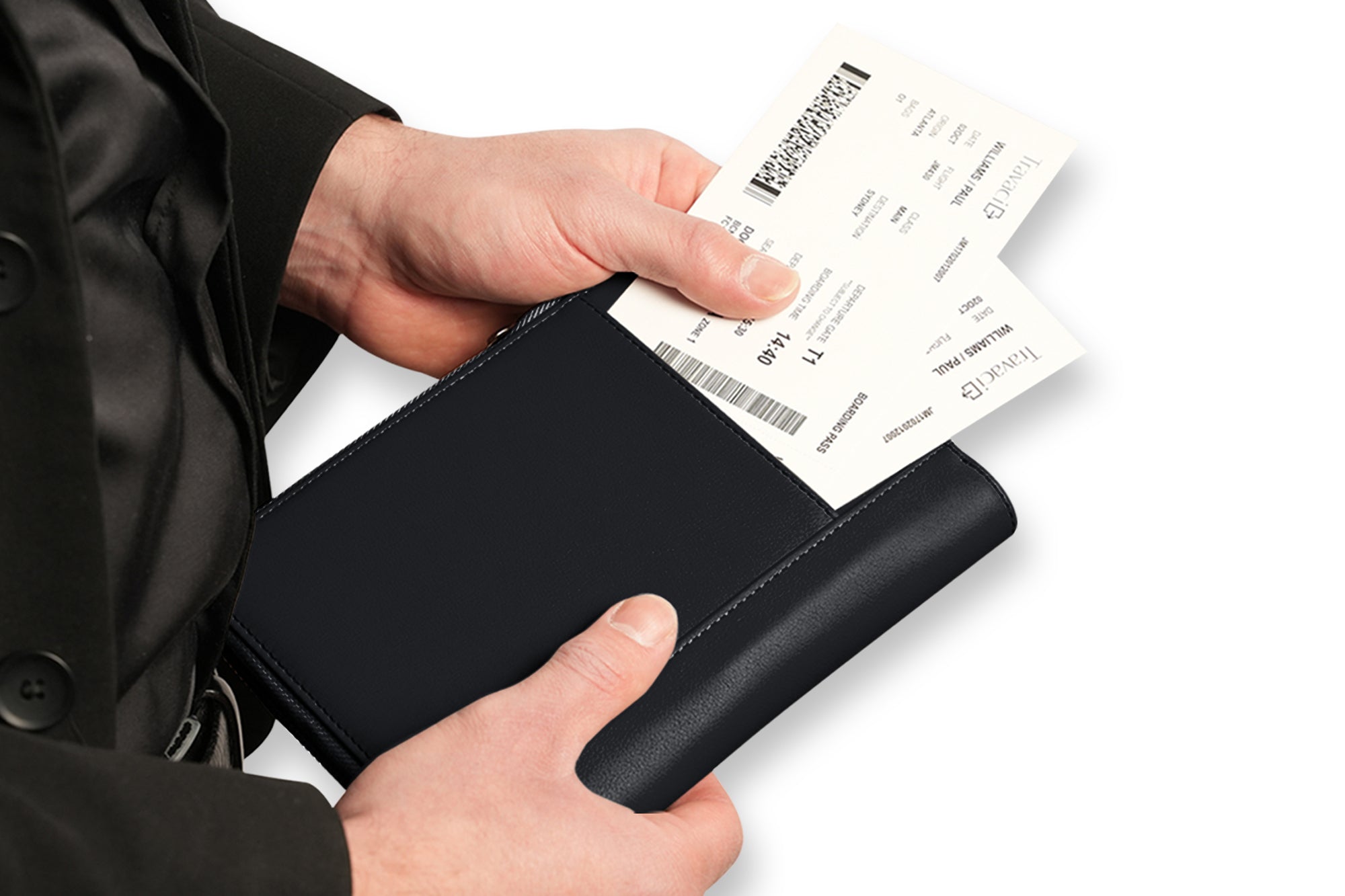 Family Leather Passport Wallet (Black)