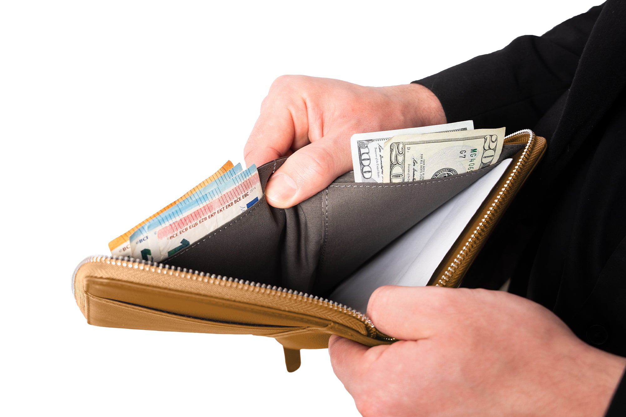 Family Leather Passport Wallet (Camel)