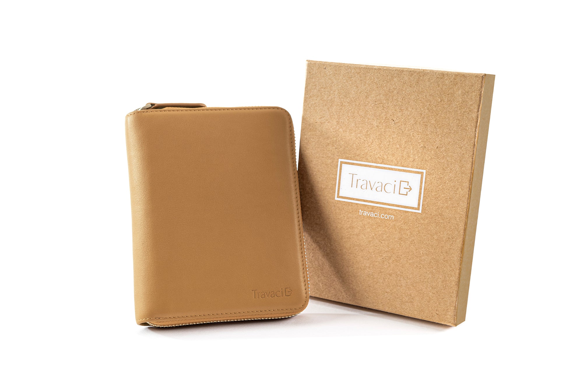 Couple's Leather Passport Wallet (Camel)