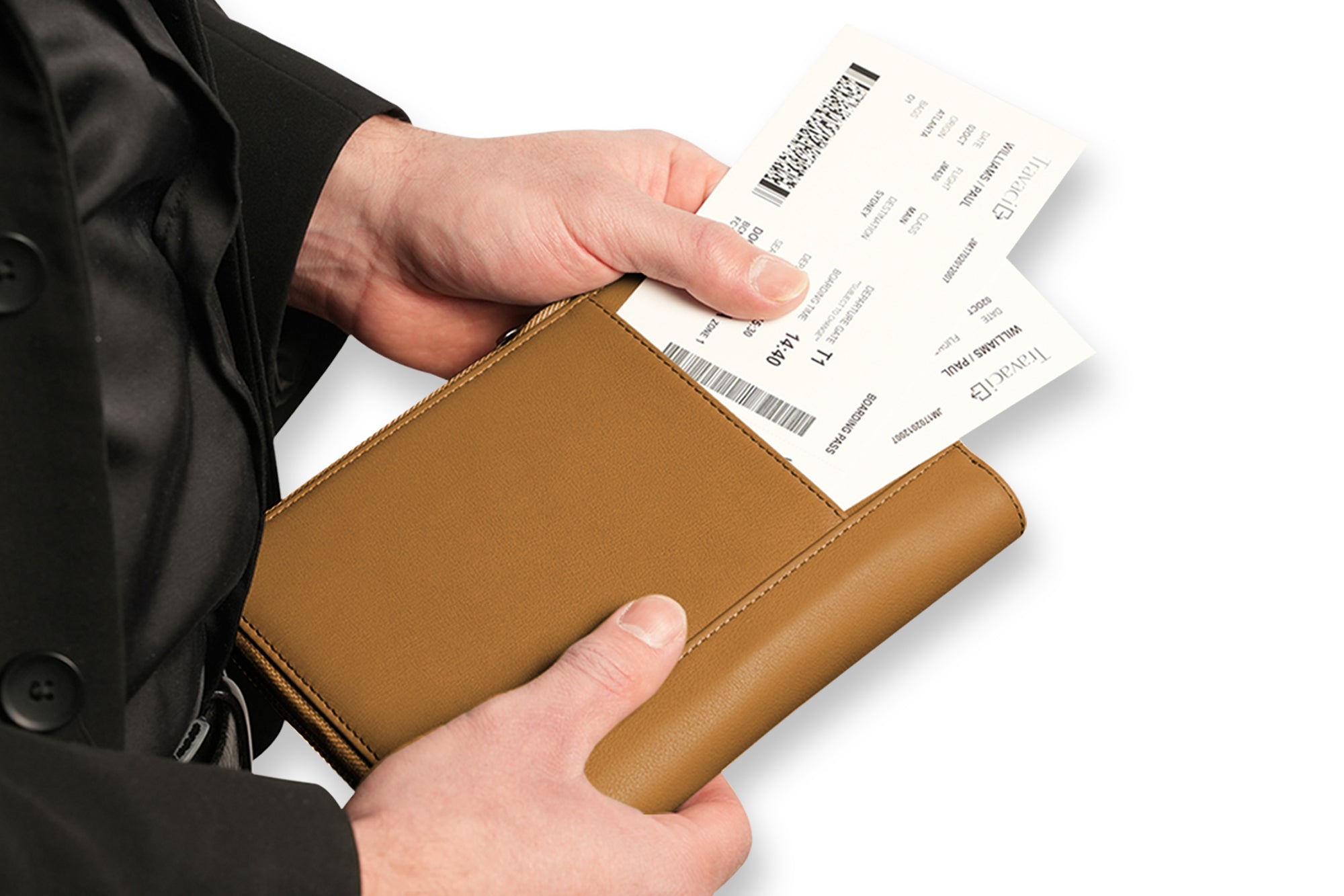 Family Leather Passport Wallet (Camel)