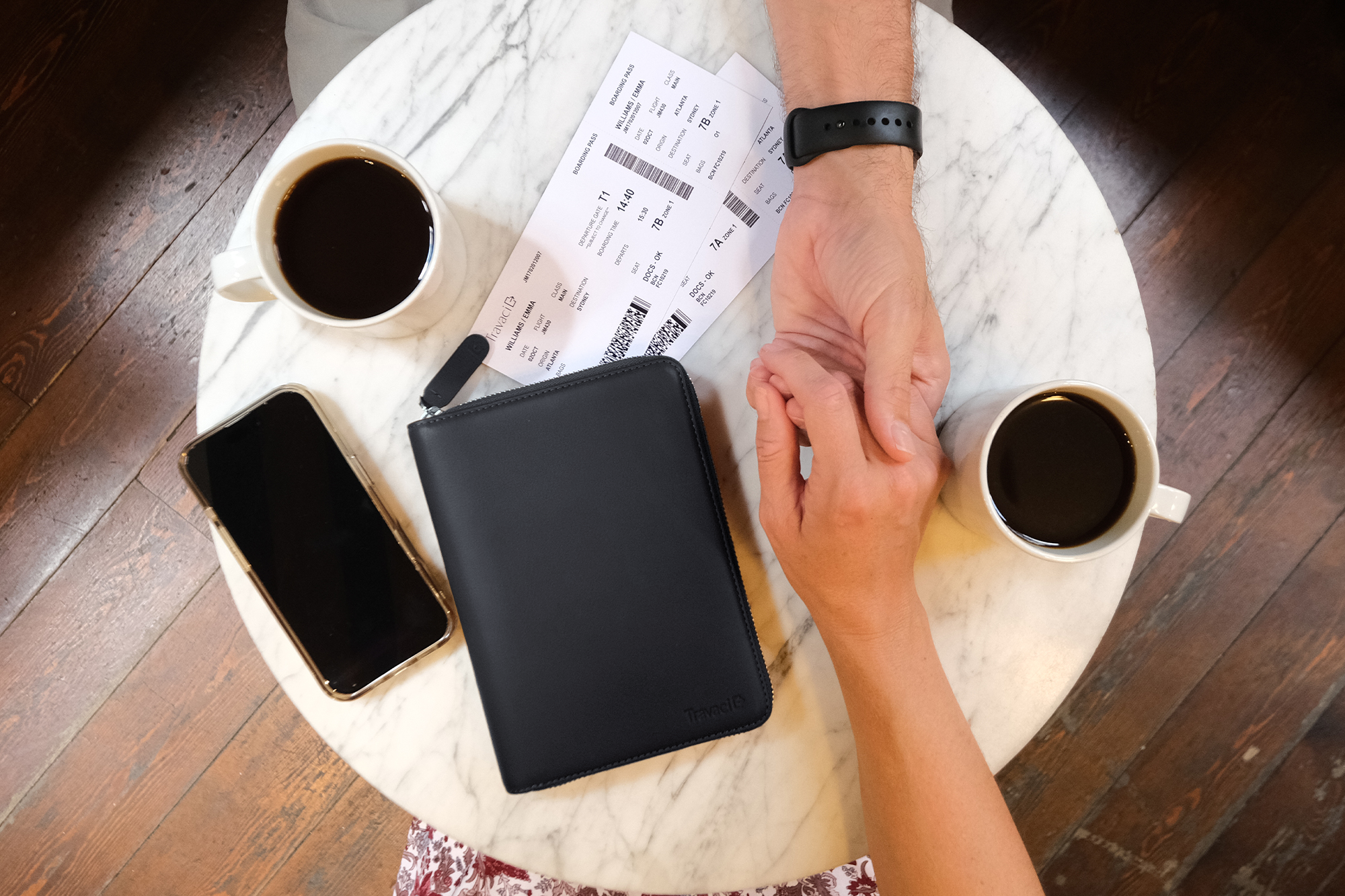 Family Leather Passport Wallet (Black)