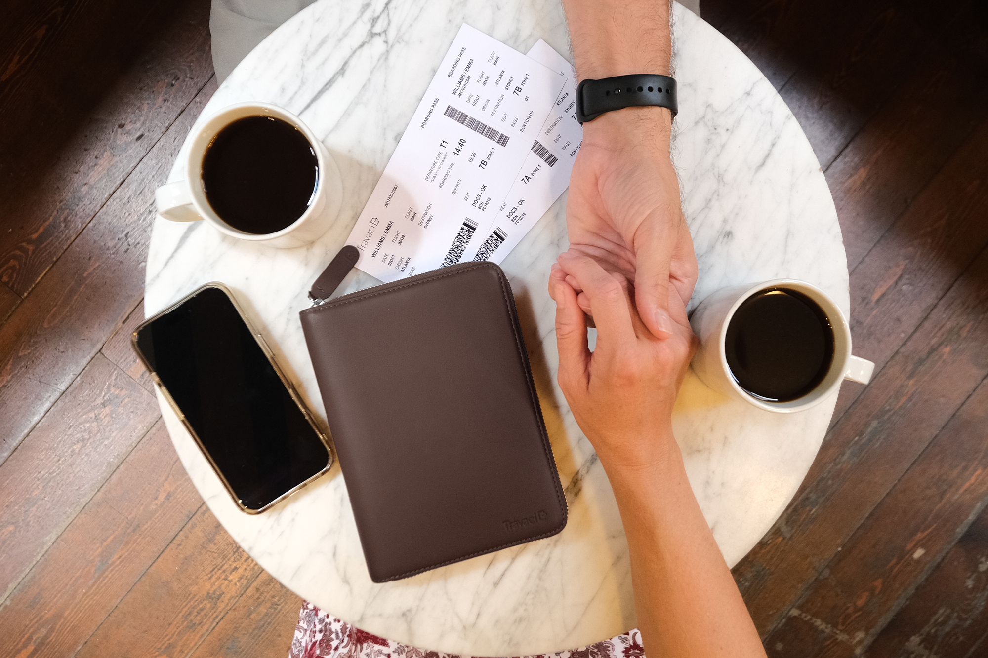 Family Leather Passport Wallet (Dark Brown)