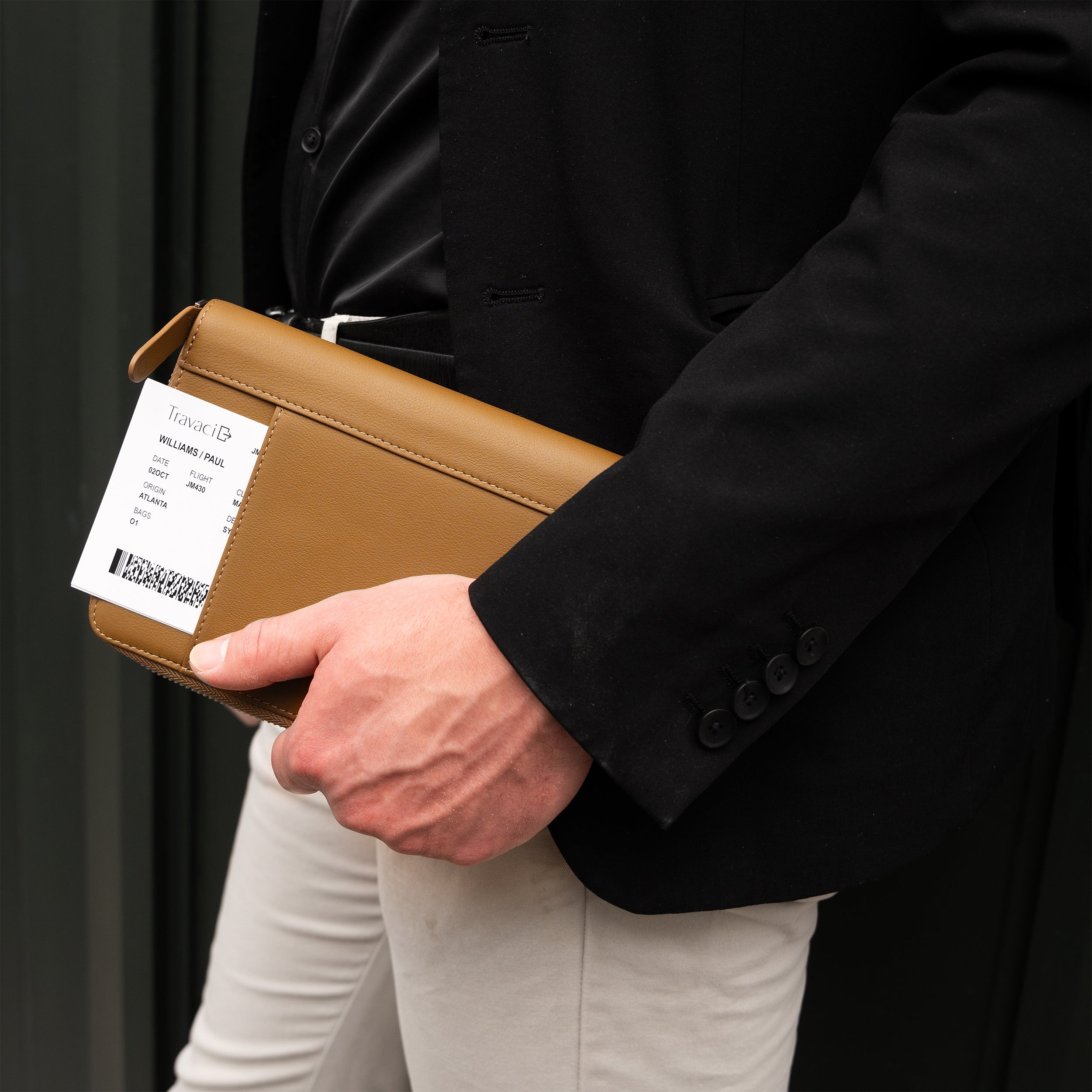 Leather Passport Wallet For Couples & Families (Camel)