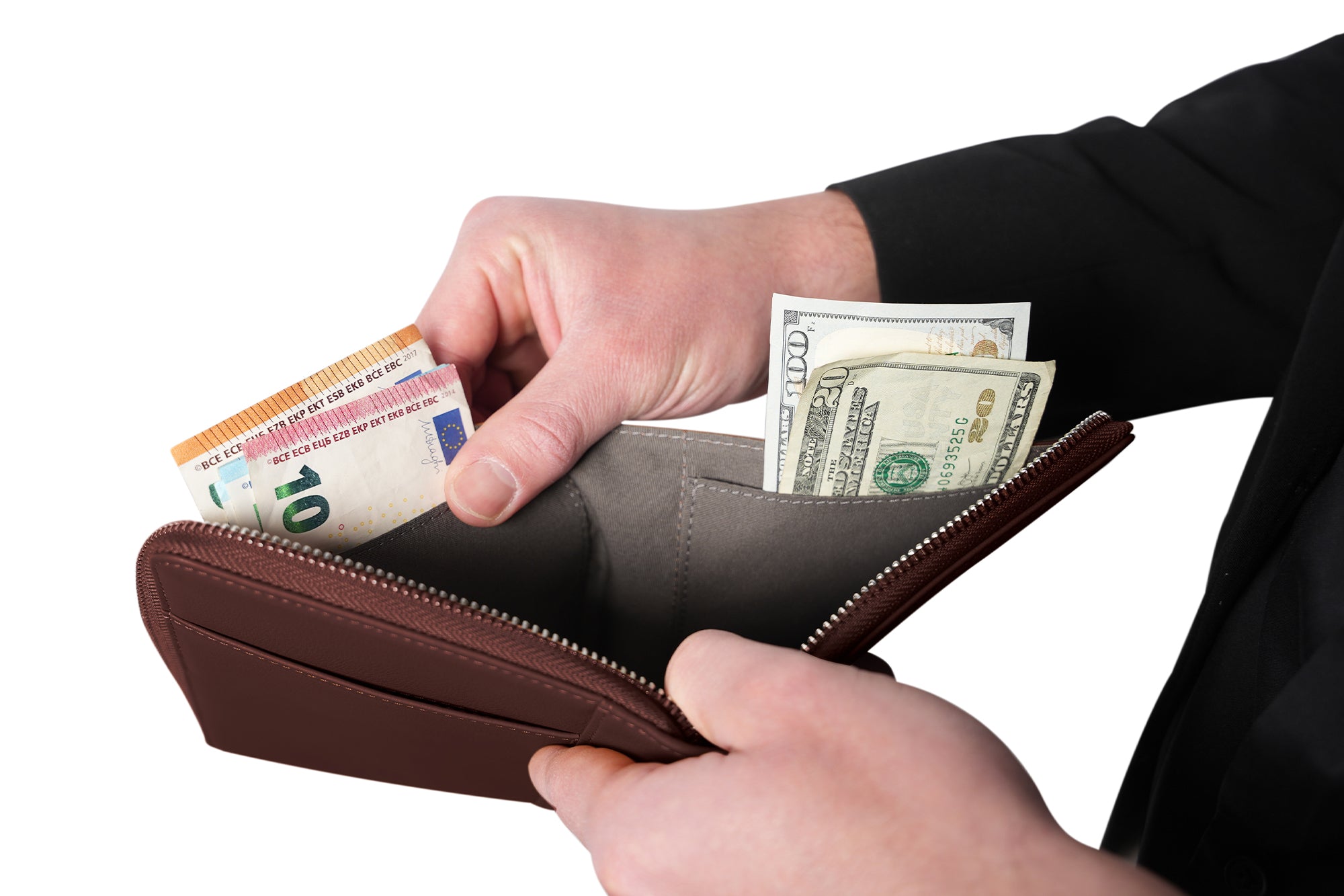 Family Leather Passport Wallet (Dark Brown)