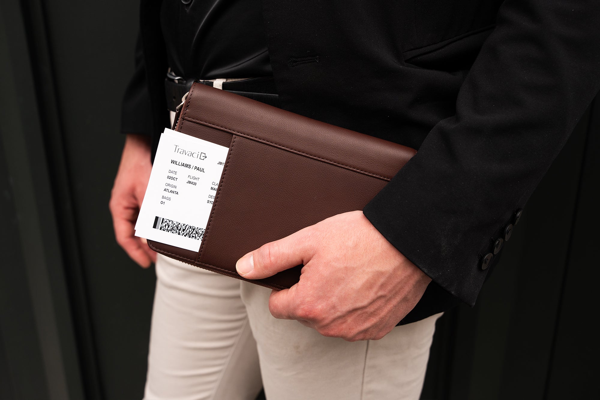 Family Leather Passport Wallet (Dark Brown)