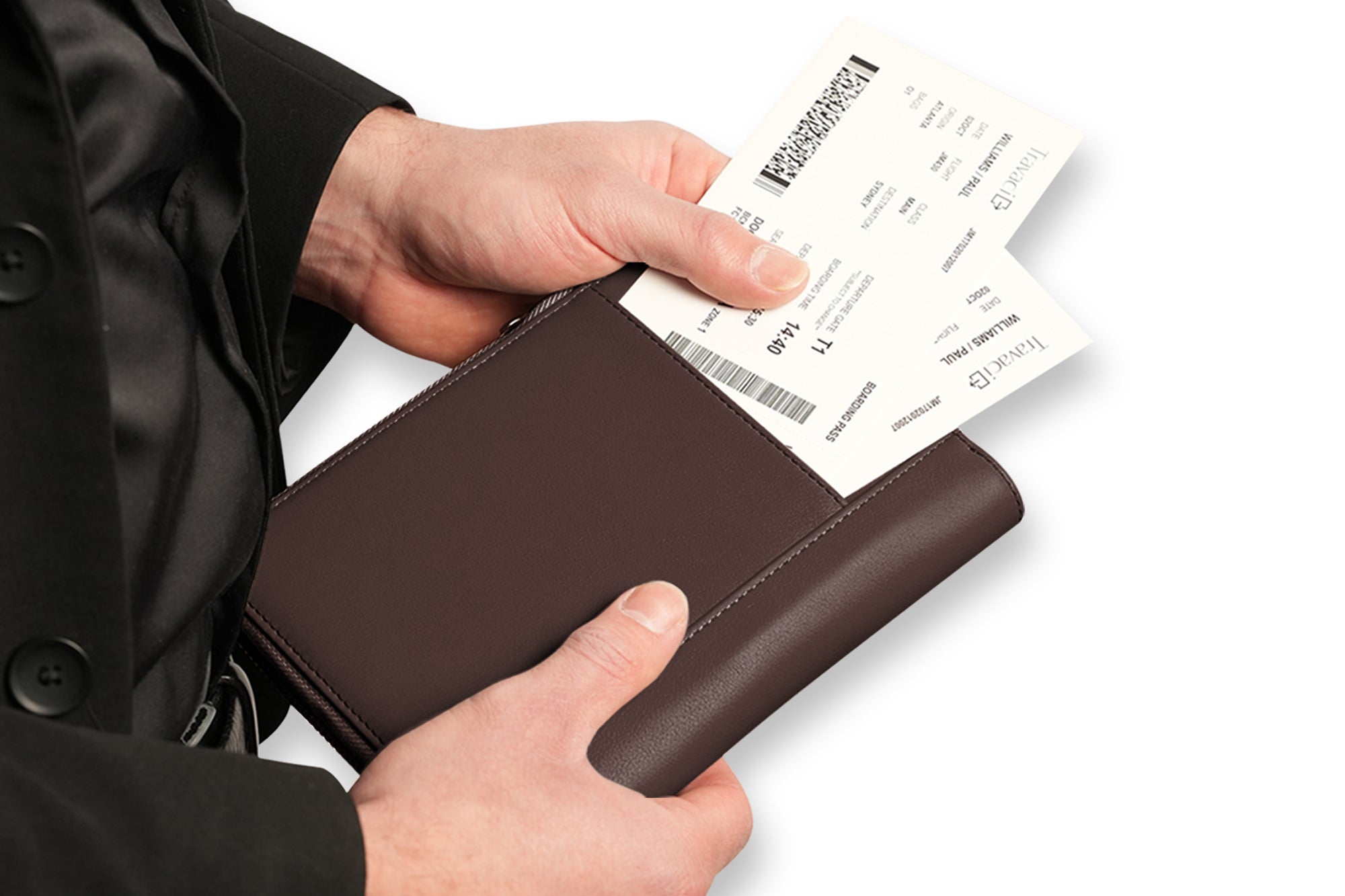 Family Leather Passport Wallet (Dark Brown)