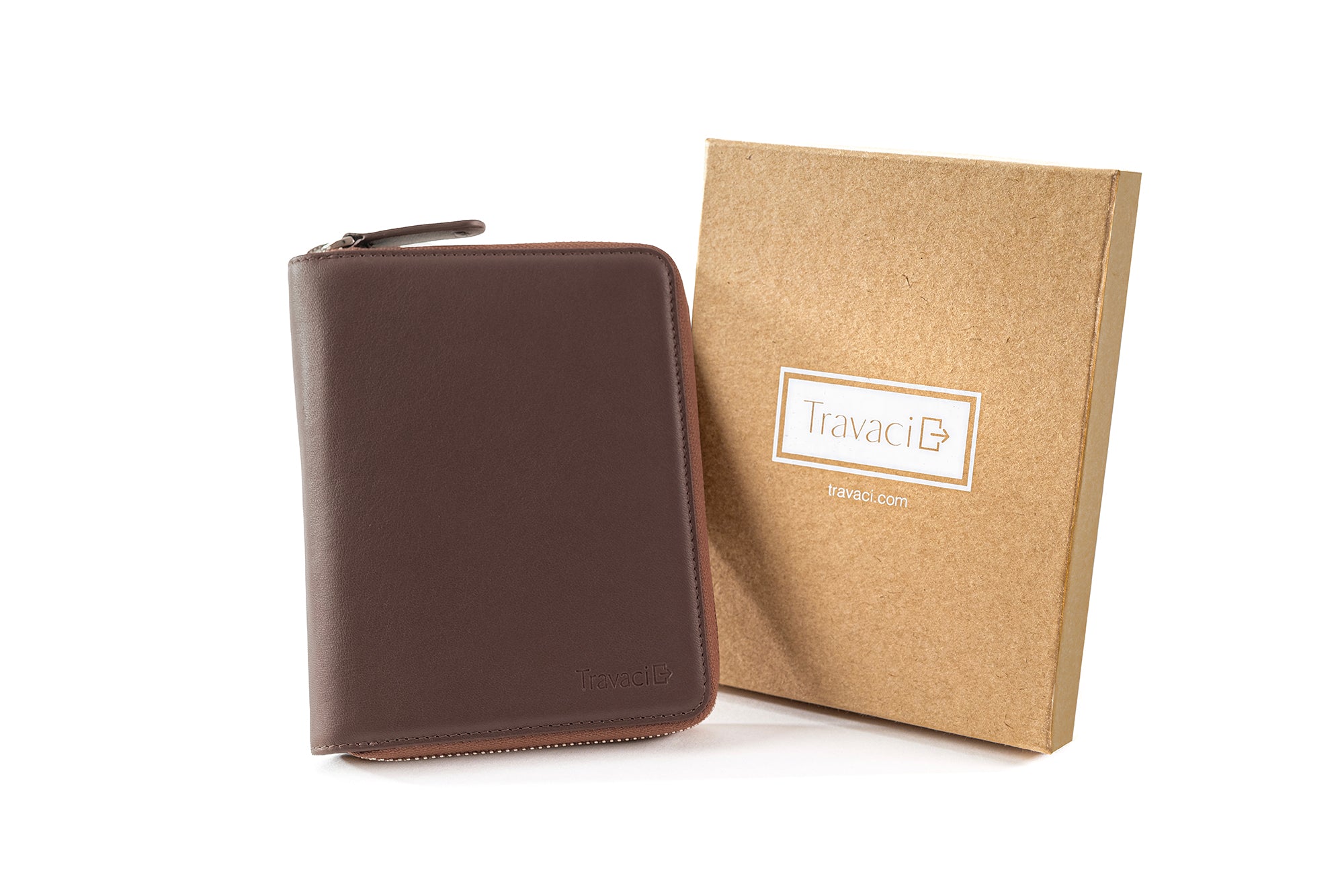 Couple's Leather Passport Wallet  (Dark Brown)