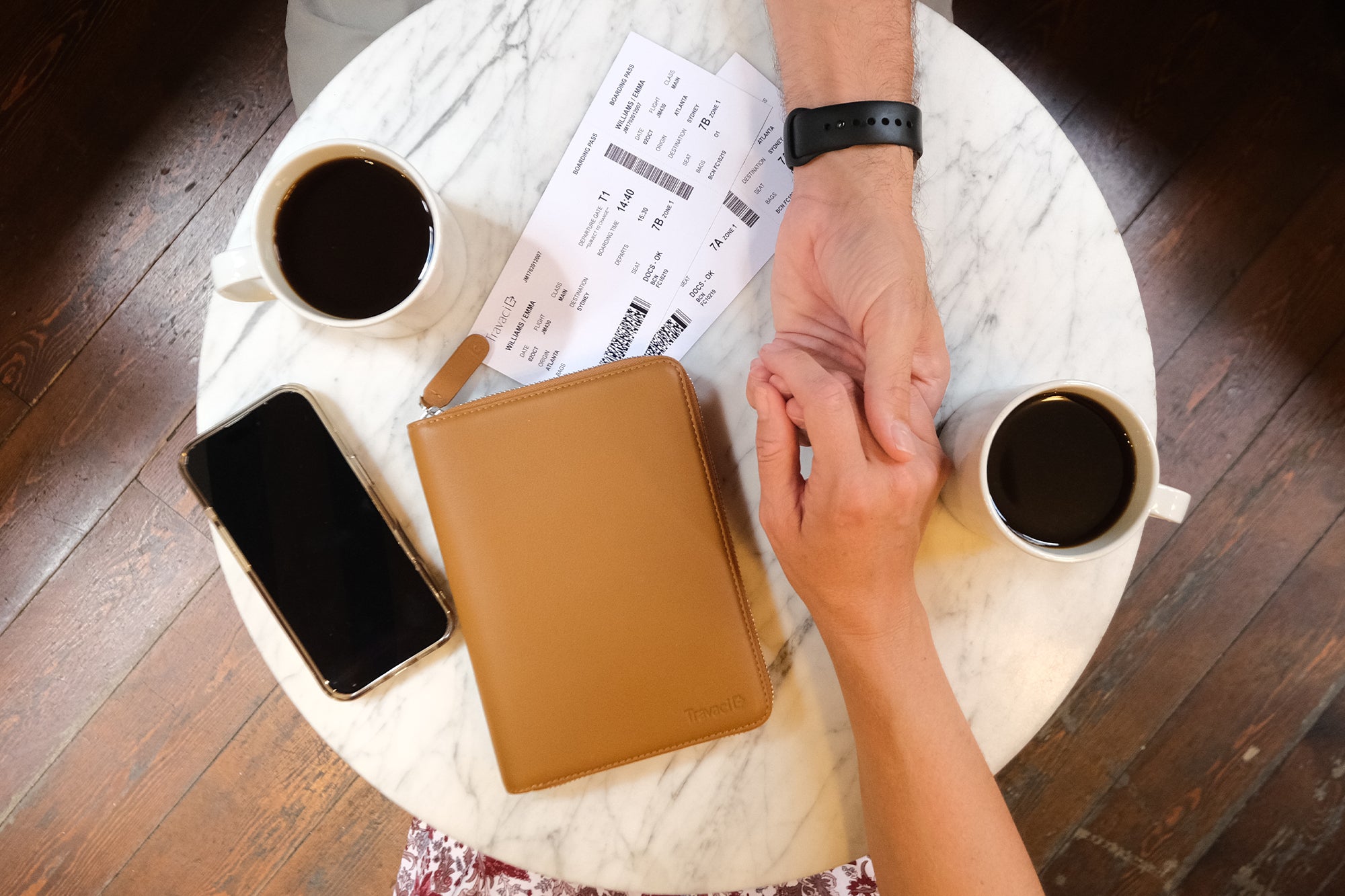 Family Leather Passport Wallet (Camel)