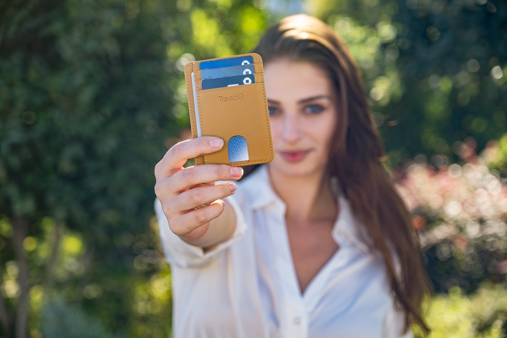 Slim Full Grain Leather Card Wallet (Camel)