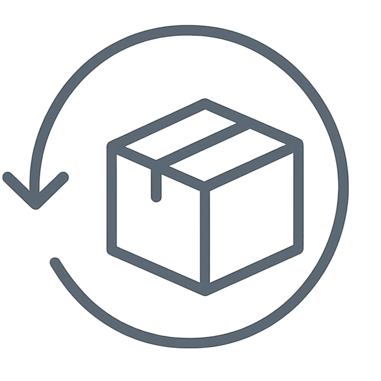 can you make a transparent PNG "free returns" line drawing icon in the color #555D69 without any words?